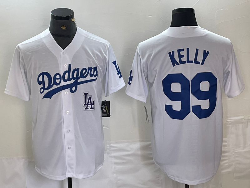 Custom #99 White LAD Baseball Shirt Top