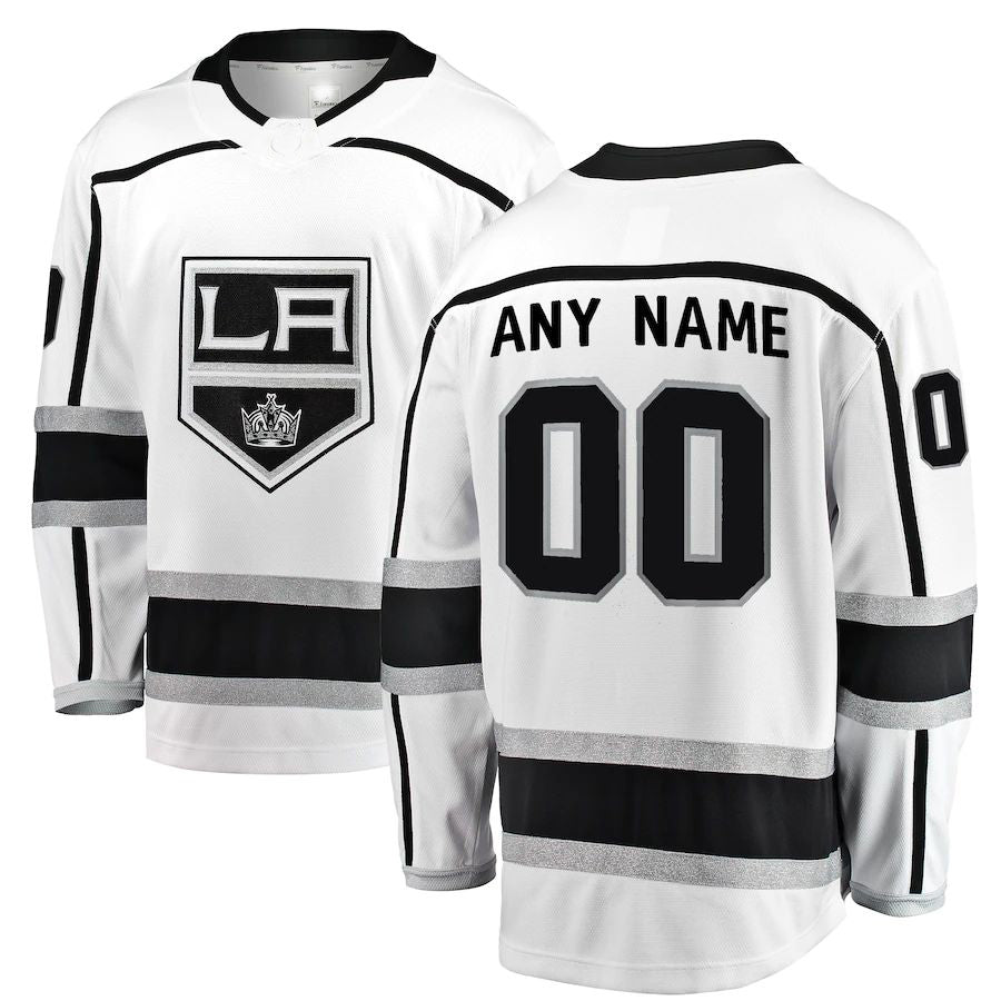 Custom White LAK Hockey Shirt Top