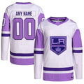 Custom White LAK Hockey Shirt Top