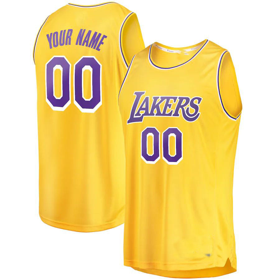 Custom #19 Gold 2018 LAL Basketball Shirt Top