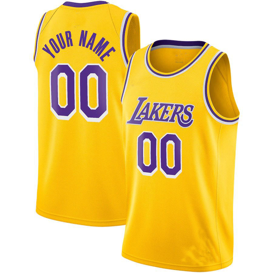Custom #21 Gold 2020 LAL Basketball Shirt Top