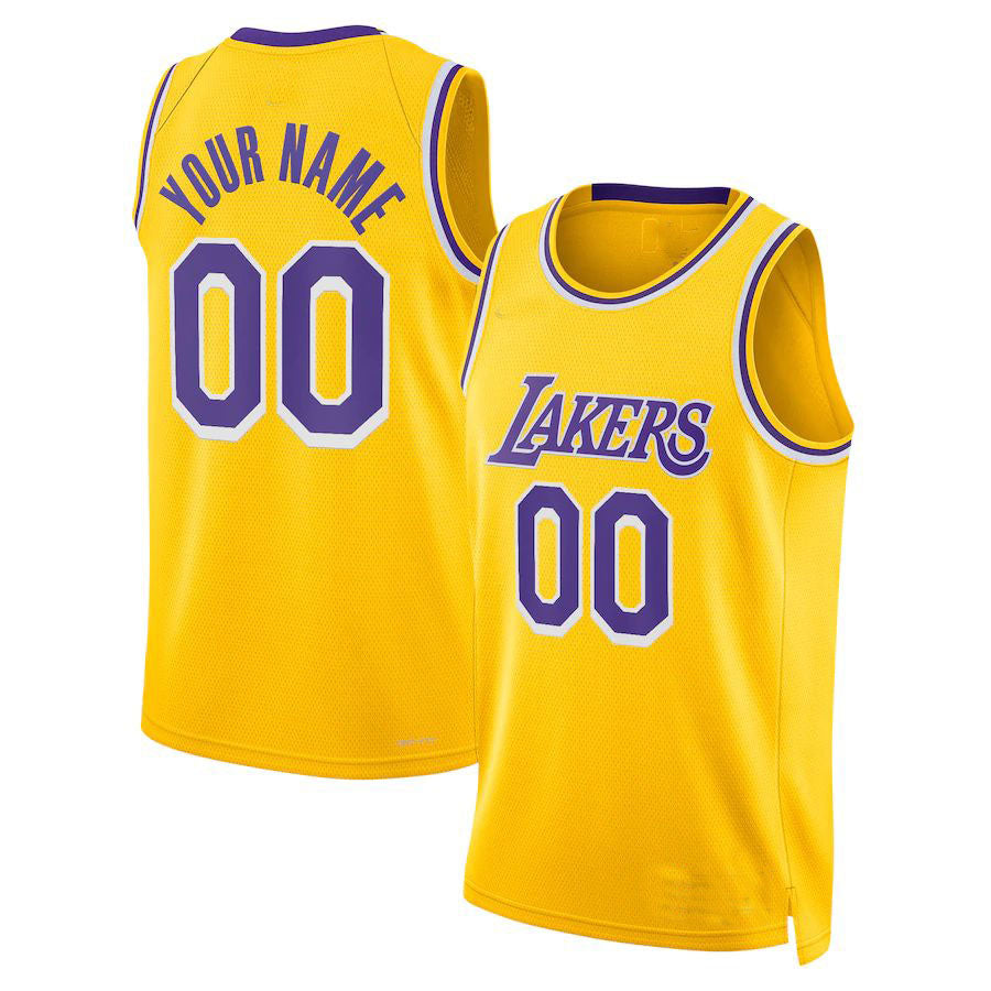 Custom #22 Gold 2021 LAL Basketball Shirt Top