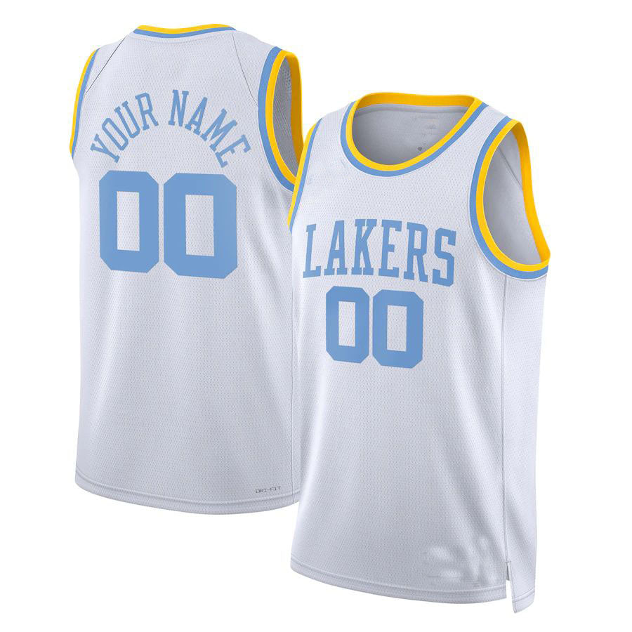 Custom #23 White 2022 LAL Basketball Shirt Top