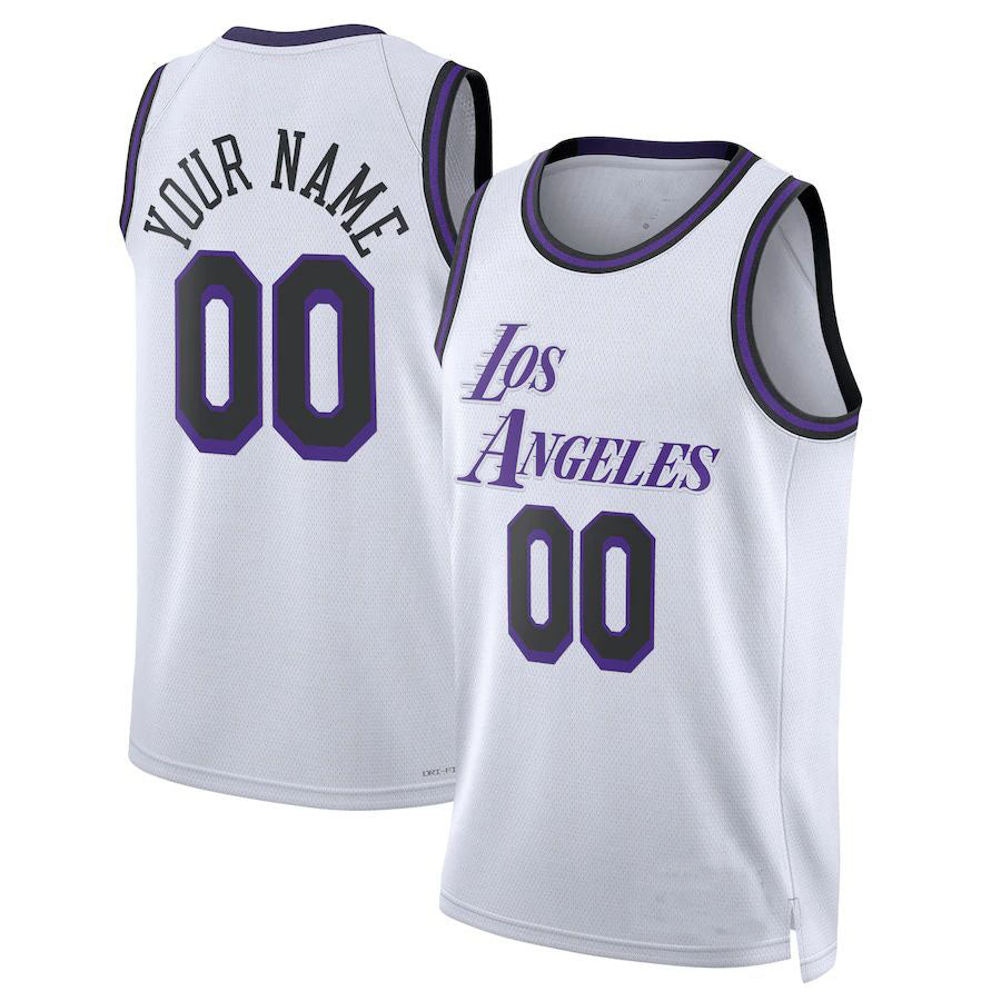 Custom #23 White 2022 LAL Basketball Shirt Top
