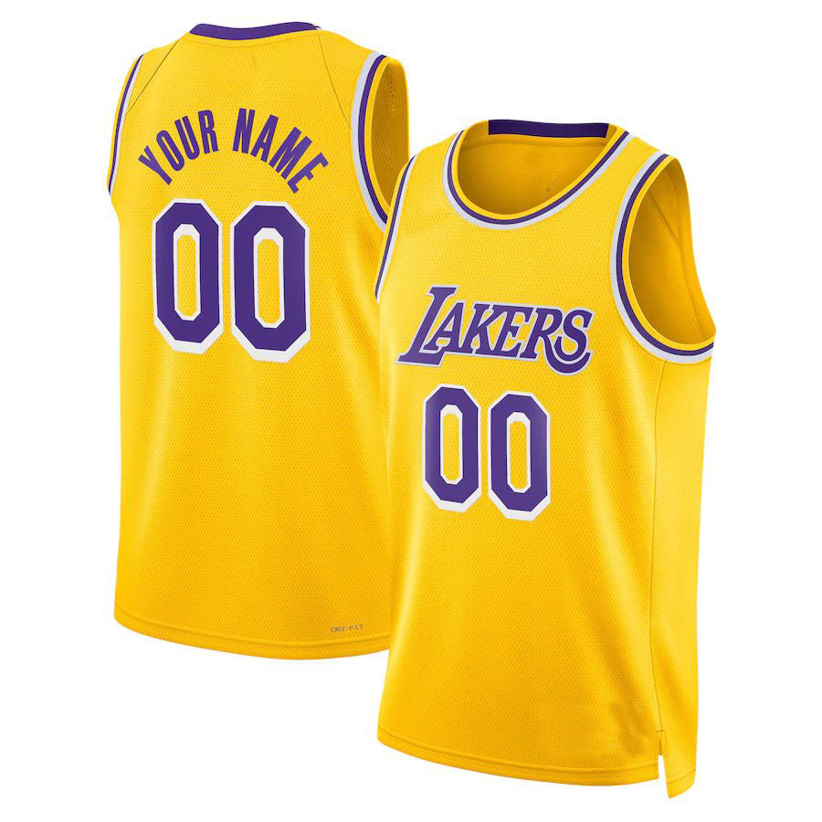 Custom #23 Gold 2022 LAL Basketball Shirt Top