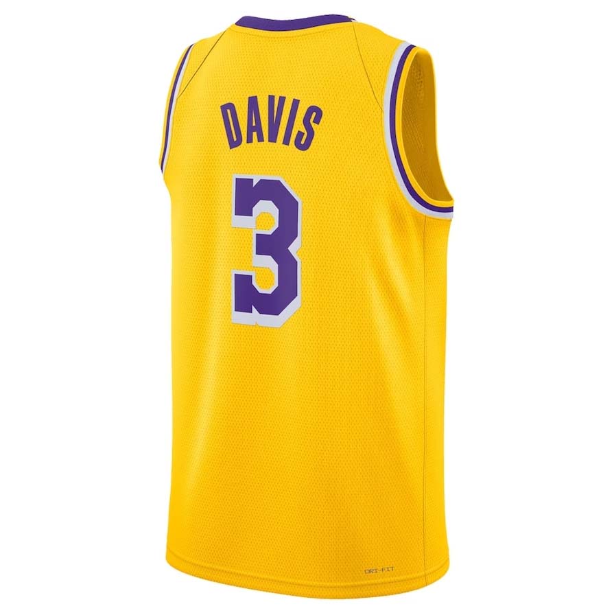 Custom #3 Gold LAL Basketball Shirt Top