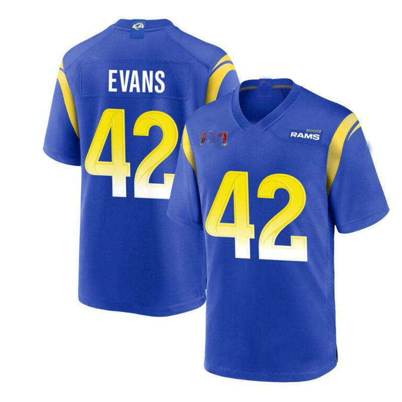 Custom #42 Super Bowl LAR Football Shirt Top