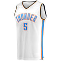 Custom #5 White OKC Basketball Shirt Top