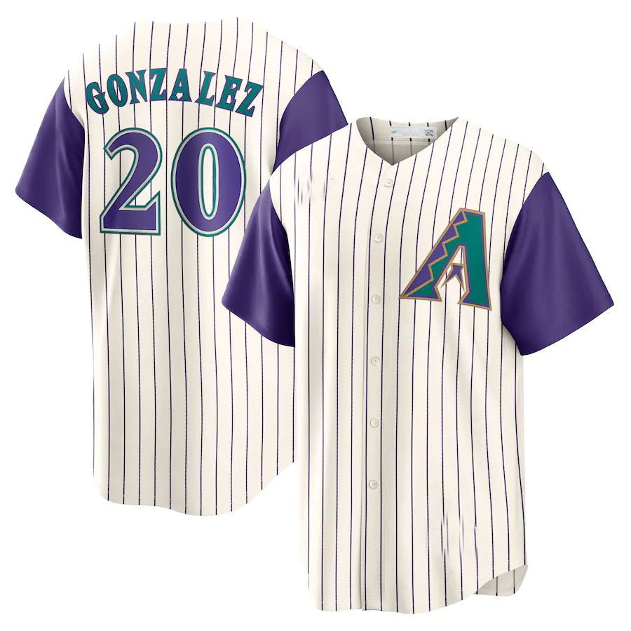 Custom #20 Purple ARI Baseball Shirt Top