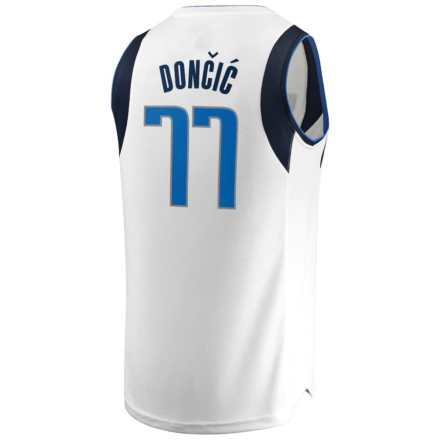 Custom #77 White DAL Basketball Shirt Top