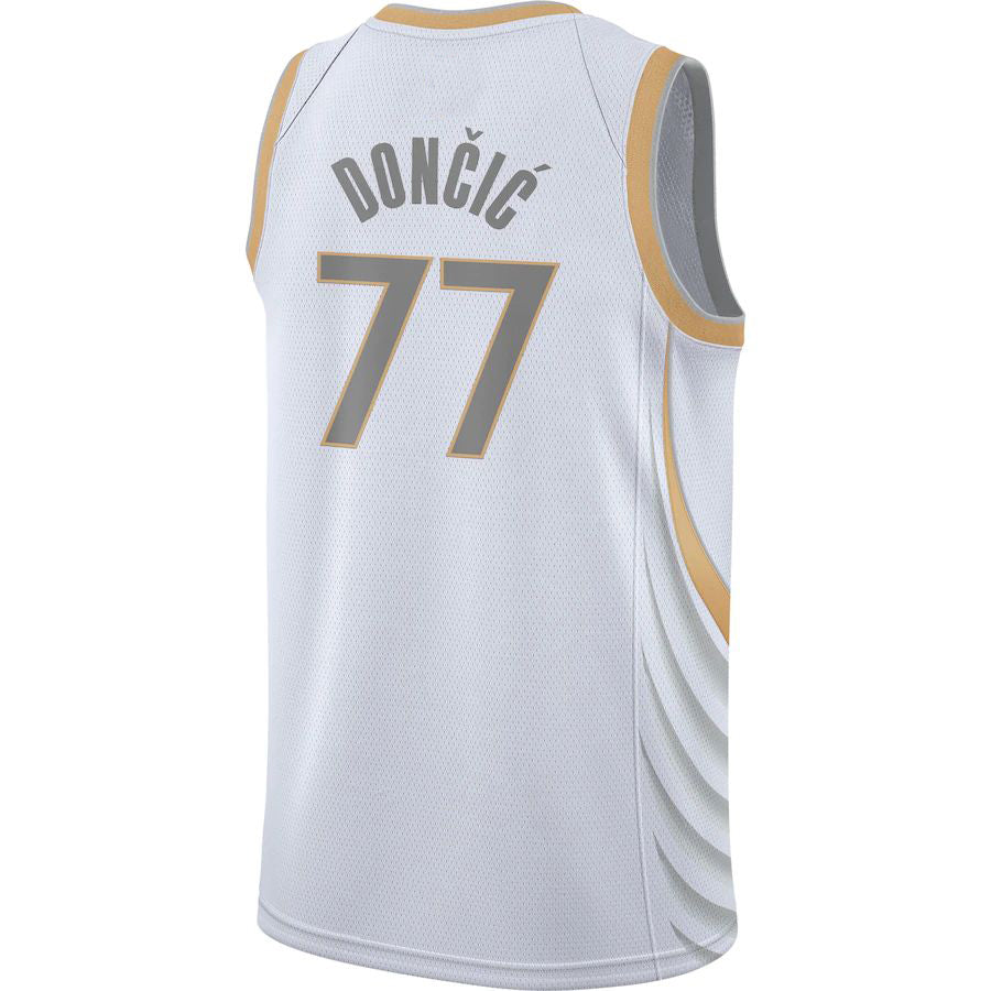 Custom #77 White 2020 DAL Basketball Shirt Top