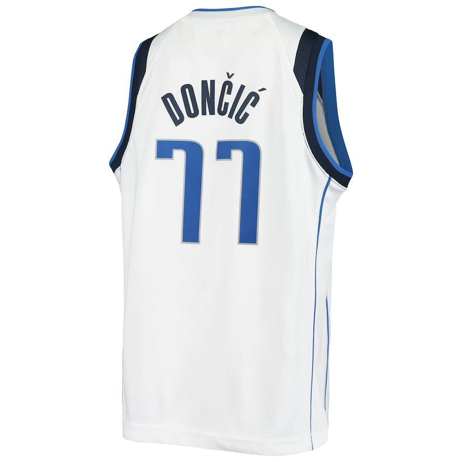 Custom #77 White DAL Basketball Shirt Top
