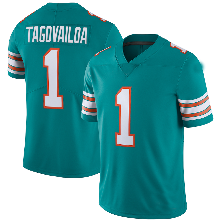 Custom #1 Aqua MIA Football Shirt Top