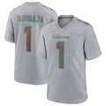 Custom #1 Gray MIA Football Shirt Top