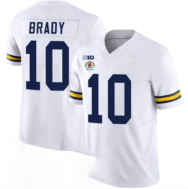 Custom #10 White 2023 College Shirt Top