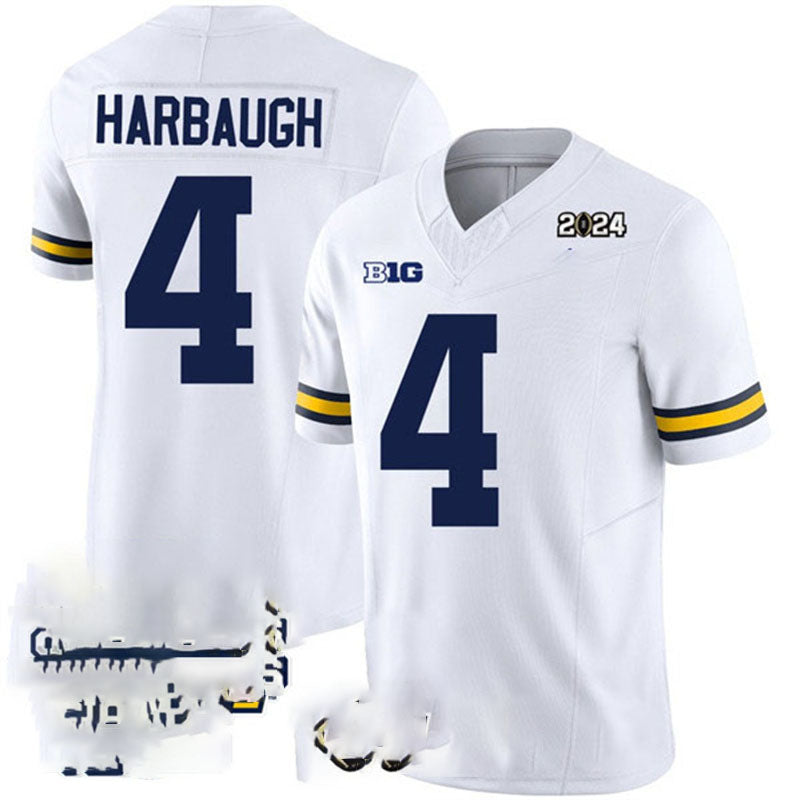 Custom #4 White 2024 College Shirt Top
