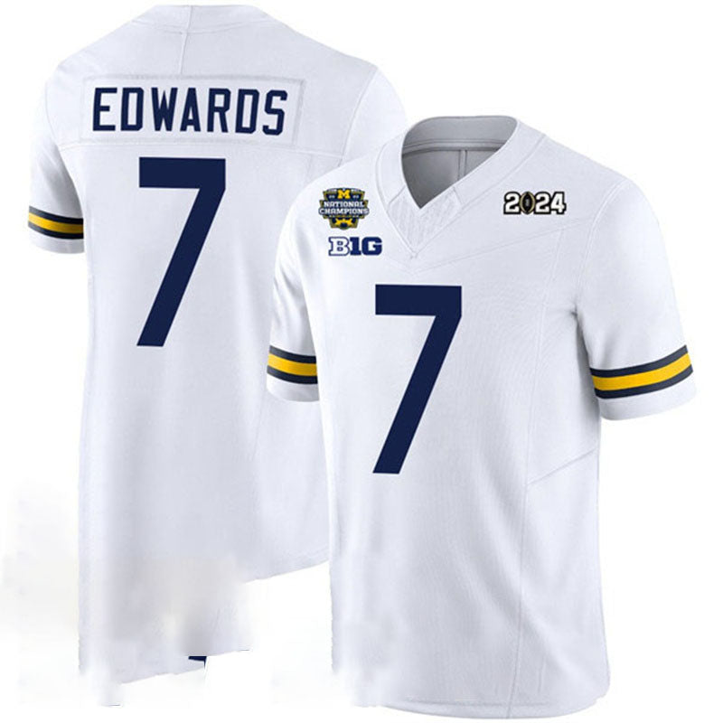 Custom #7 White 2024 College Shirt Top