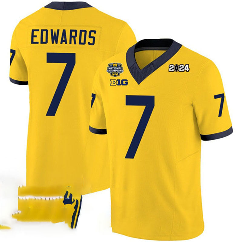 Custom #7 Yellow 2024 College Shirt Top