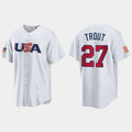 Custom #27 White 2023 LAA Baseball Shirt Top