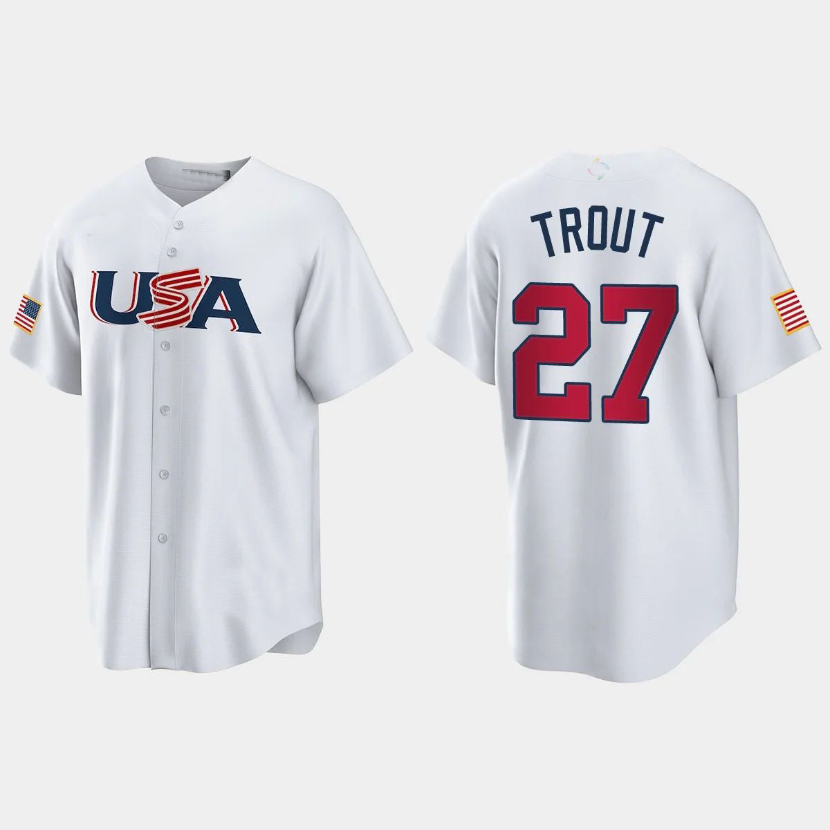 Custom #27 White 2023 LAA Baseball Shirt Top