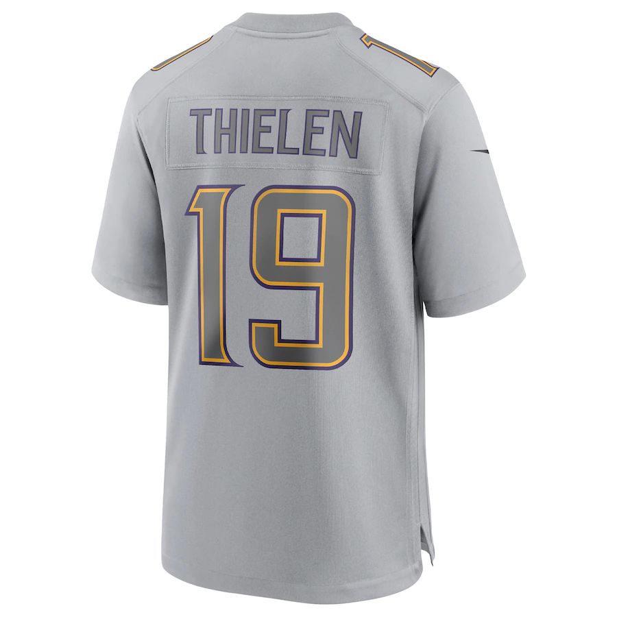 Custom #19 Gray MIN Football Shirt Top