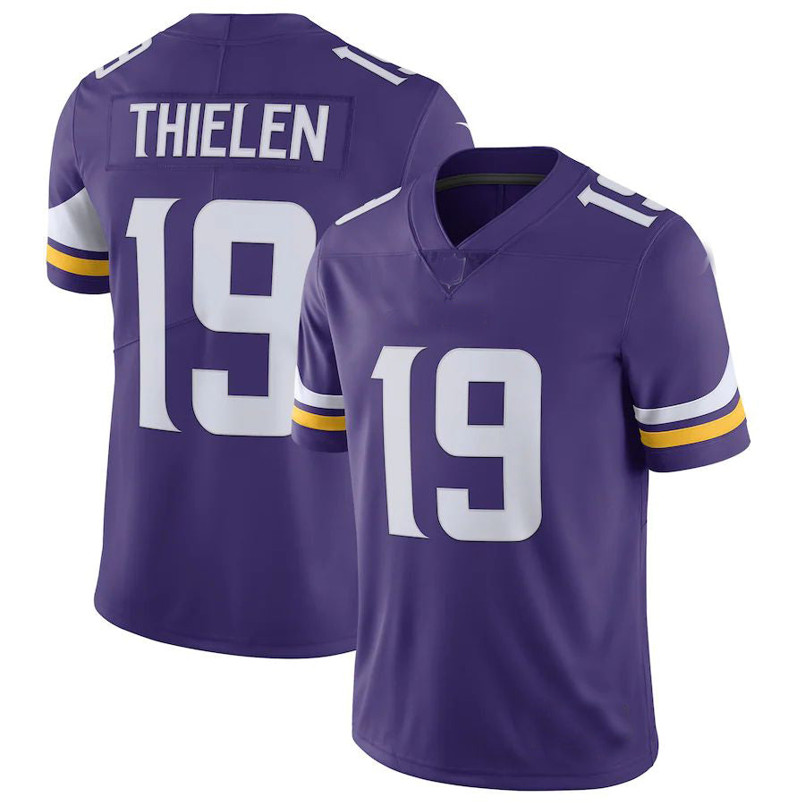 Custom #19 Purple MIN Football Shirt Top