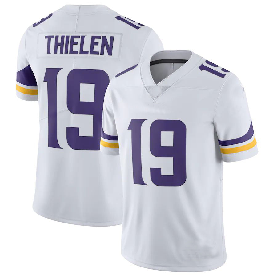 Custom #19 White MIN Football Shirt Top