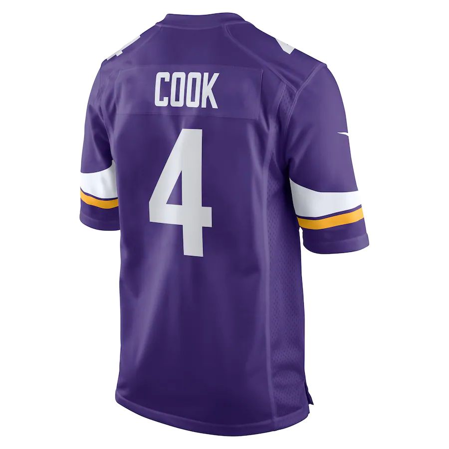 Custom #4 Purple MIN Football Shirt Top