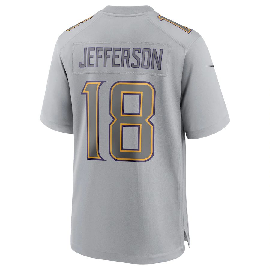Custom #18 Gray MIN Football Shirt Top