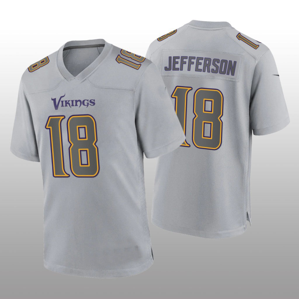 Custom #18 Gray MIN Football Shirt Top