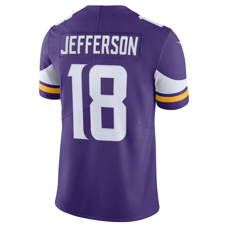 Custom #18 Purple MIN Football Shirt Top