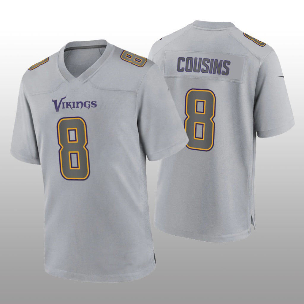 Custom #8 Gray MIN Football Shirt Top
