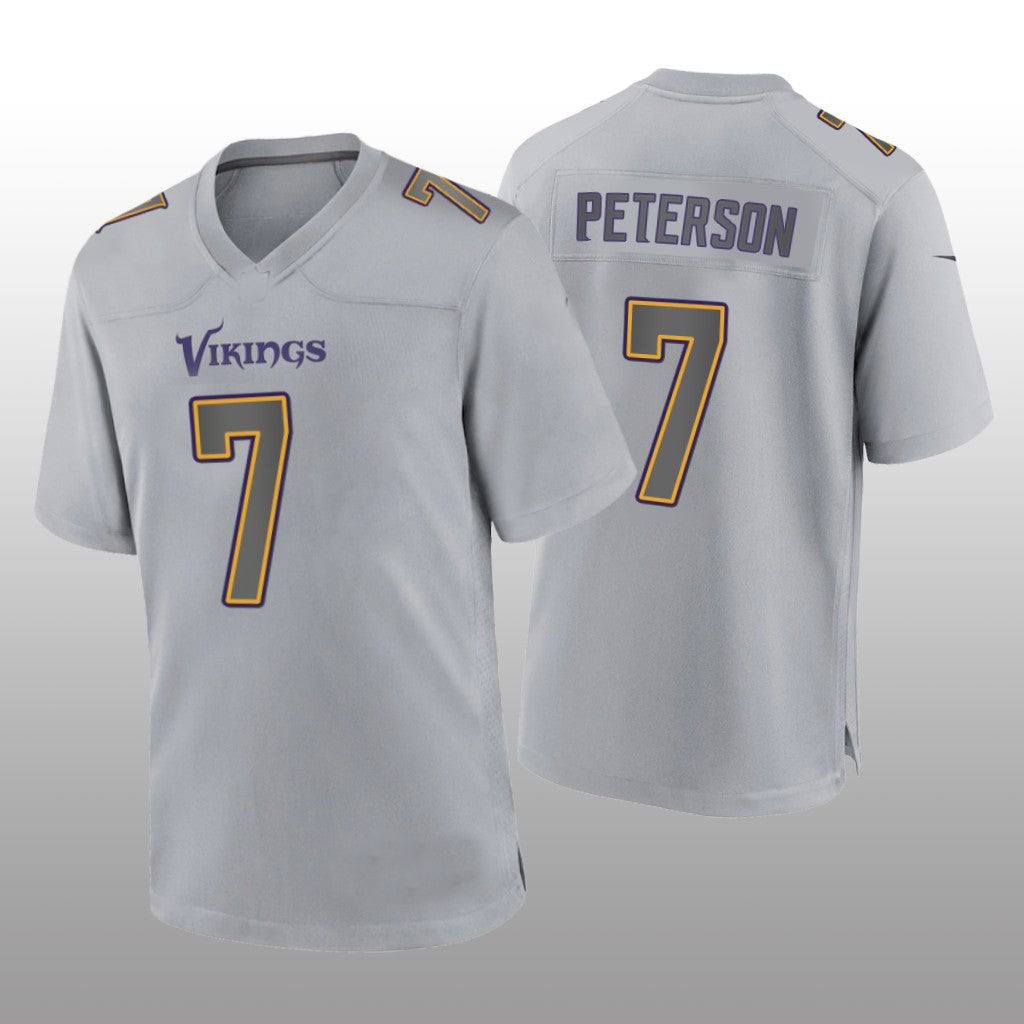 Custom #7 Gray MIN Football Shirt Top