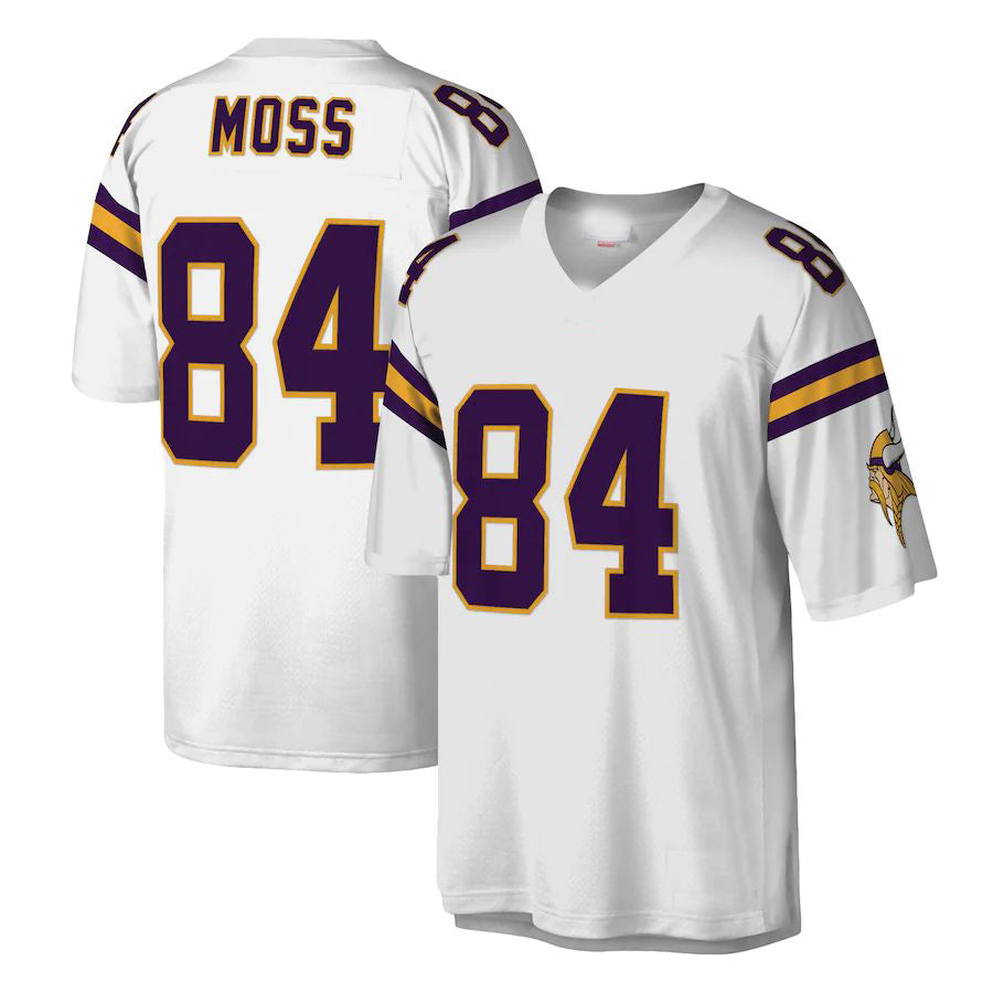 Custom #84 White MIN Football Shirt Top