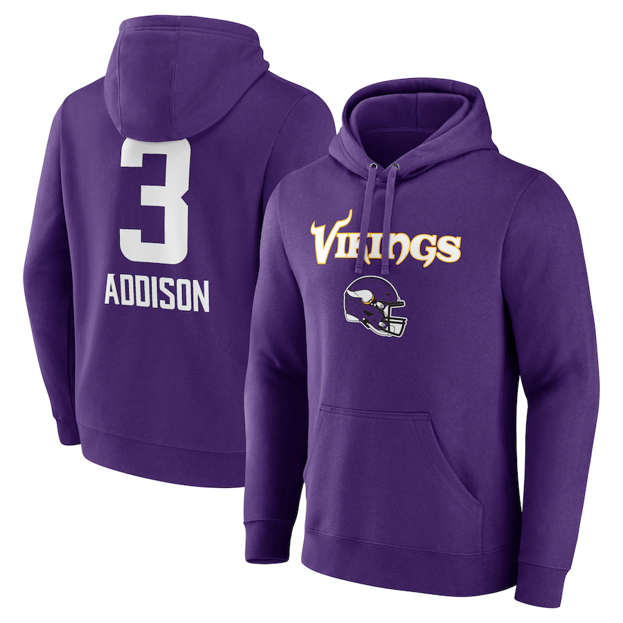 Custom #3 Purple MIN Football Shirt Top