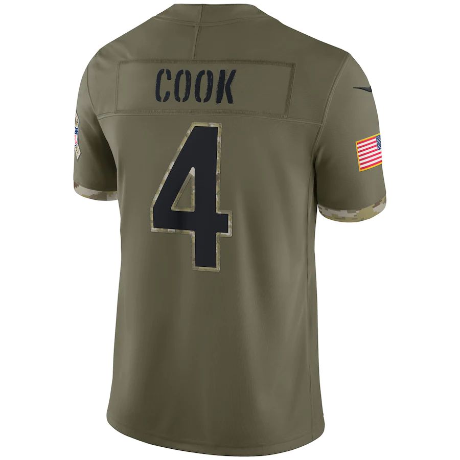 Custom #4 Olive 2022 MIN Football Shirt Top