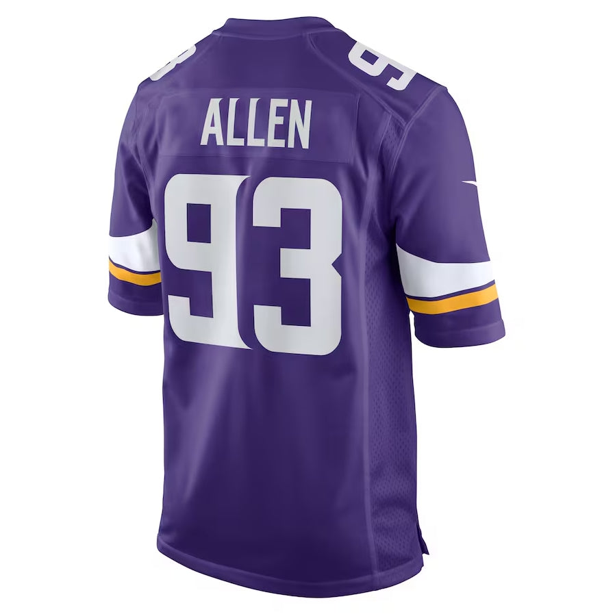 Custom #93 Purple MIN Football Shirt Top