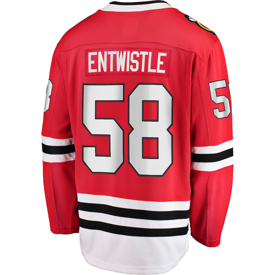 Custom #58 Red CHI Hockey Shirt Top