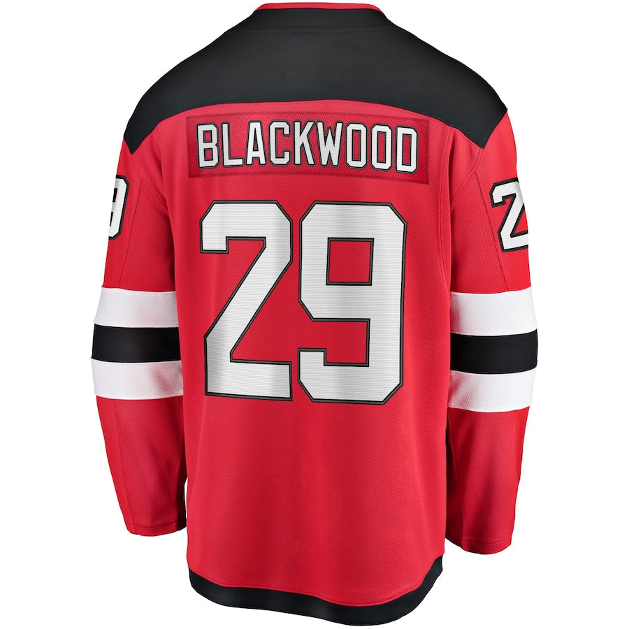 Custom #29 Red NJD Hockey Shirt Top