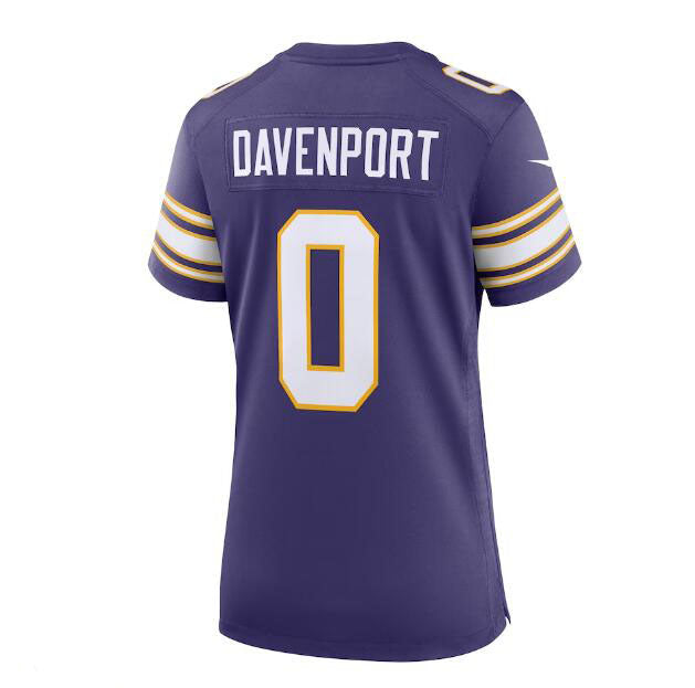 Custom #0 Purple MIN Football Shirt Top