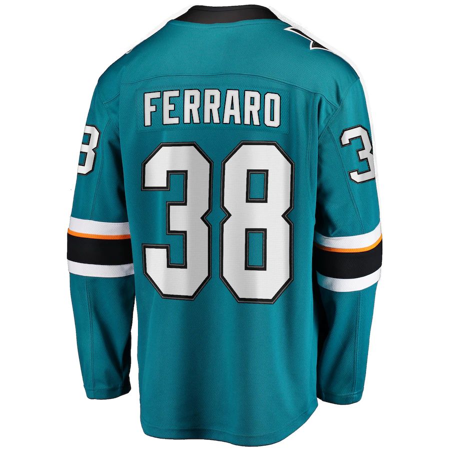 Custom #38 Teal SJS Hockey Shirt Top