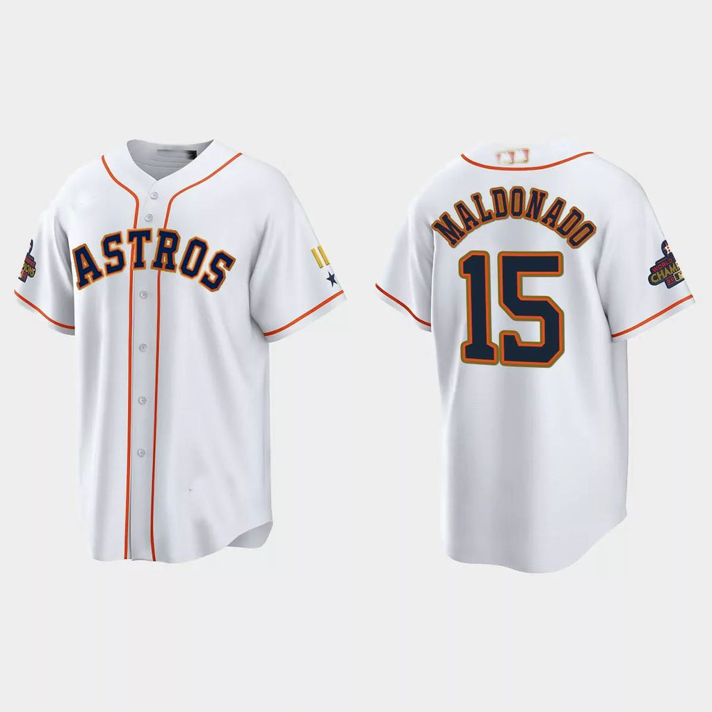 Custom #15 White 2023 HOU Baseball Shirt Top