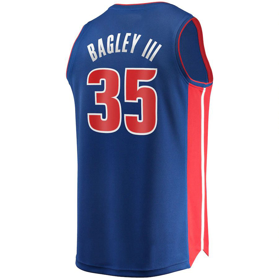 Custom #35 Blue 2021 DET Basketball Shirt Top