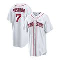 Custom #7 White BOS Baseball Shirt Top