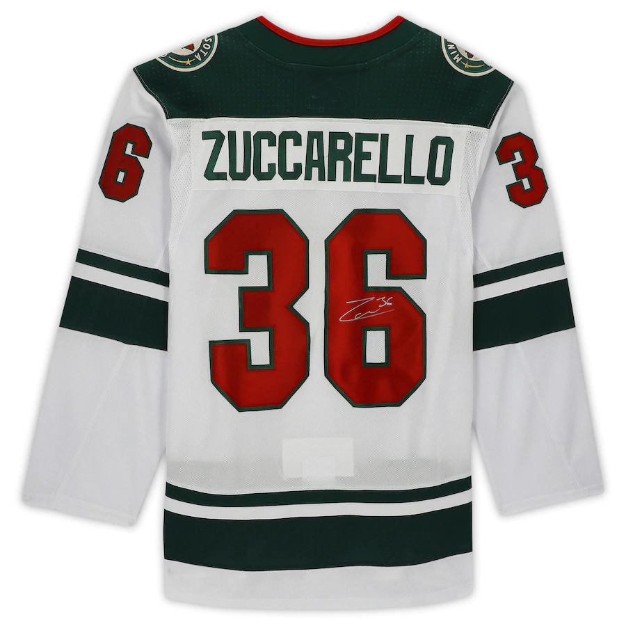 Custom #36 White MIN Hockey Shirt Top