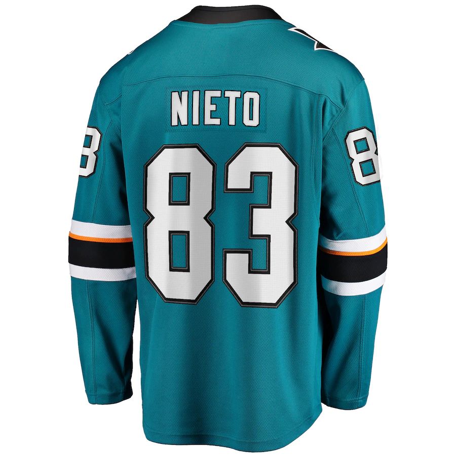 Custom #83 Teal SJS Hockey Shirt Top