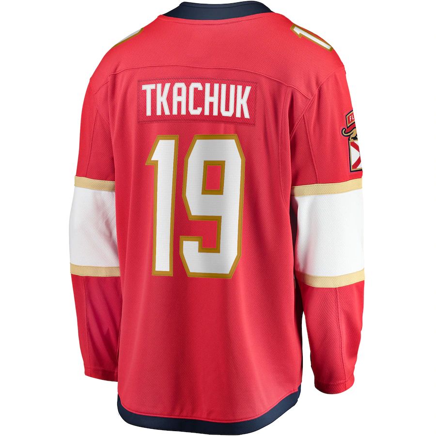 Custom #19 Red FLA Hockey Shirt Top