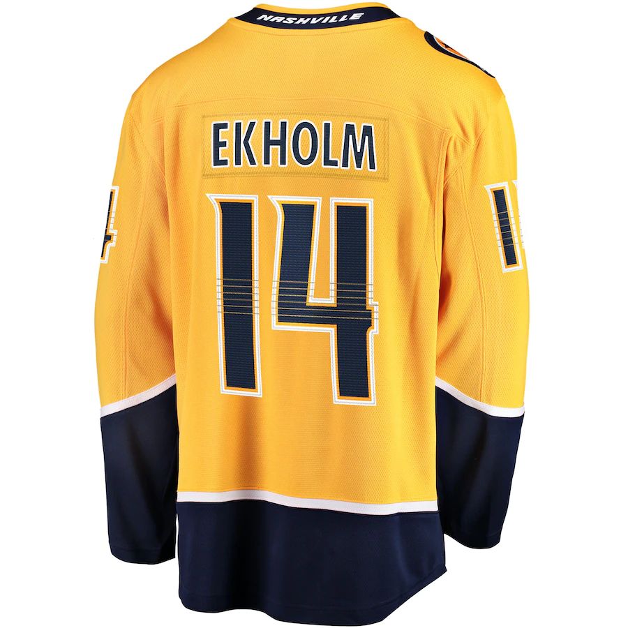 Custom #14 Gold NSH Hockey Shirt Top