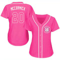 Custom Pink HOU Baseball Shirt Top