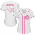 Custom White HOU Baseball Shirt Top